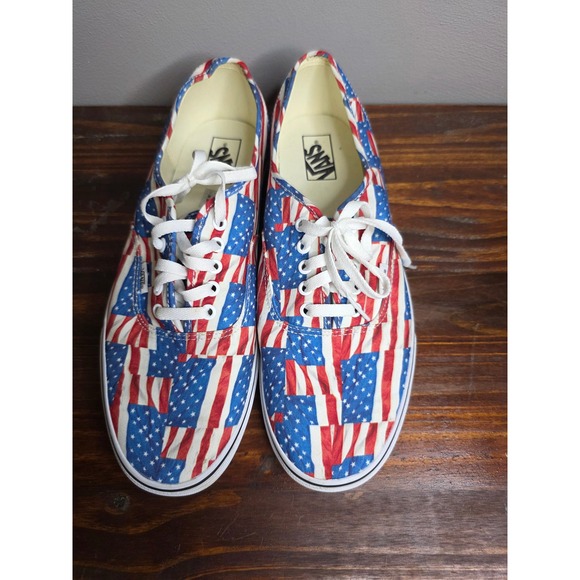 Vans Other - Vans Authentic American Flag Stars and Stripes Mens 13 Low Top Sneakers 721356